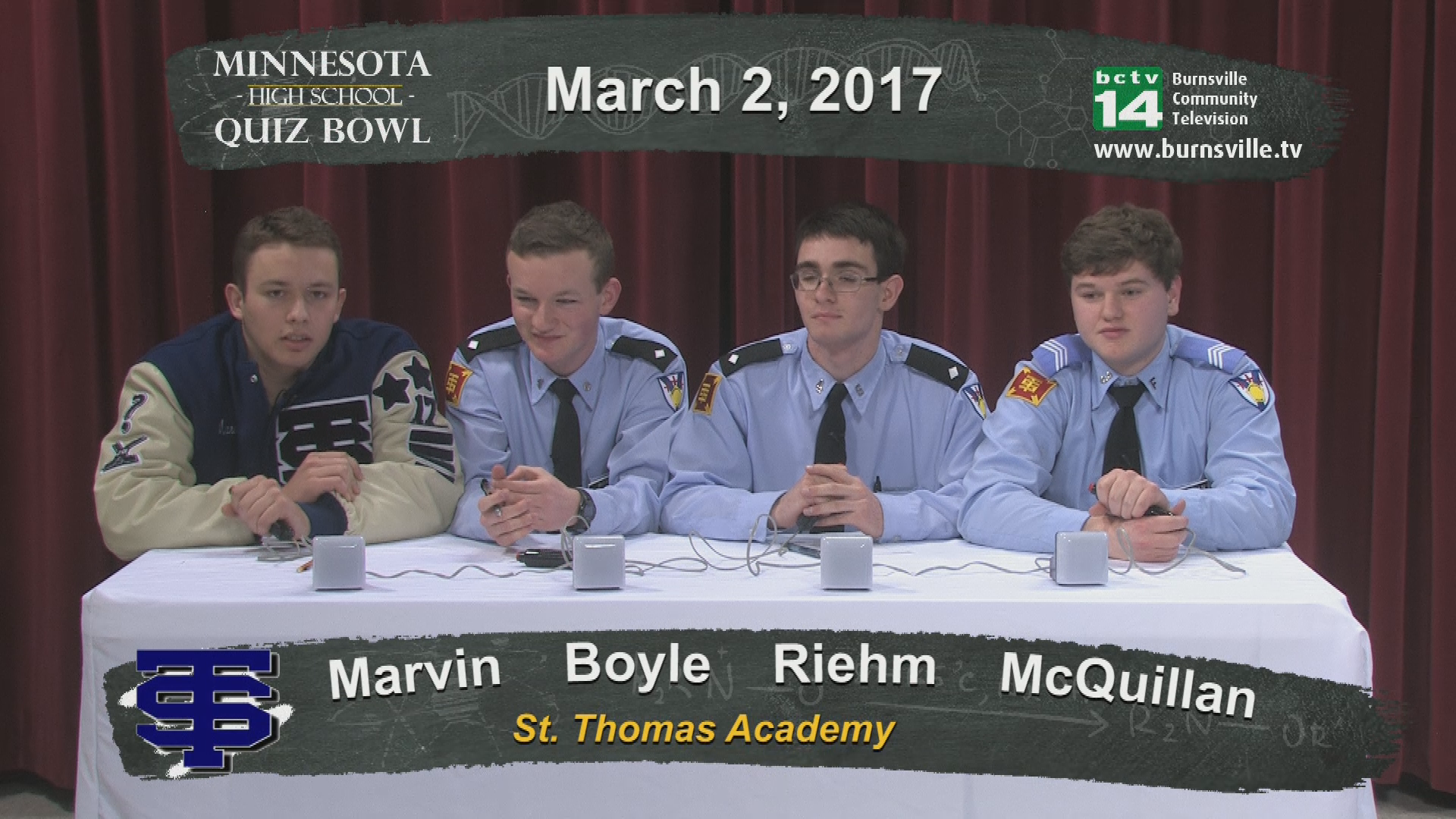 High School Quiz Bowl 2016: Providence Academy vs. St. Thomas Academy