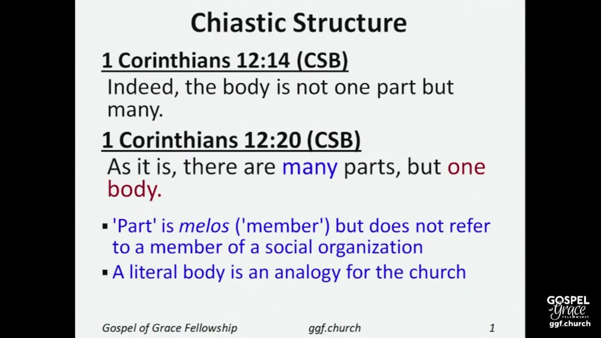 Gospel of Grace Fellowship Church - 12/01/2024