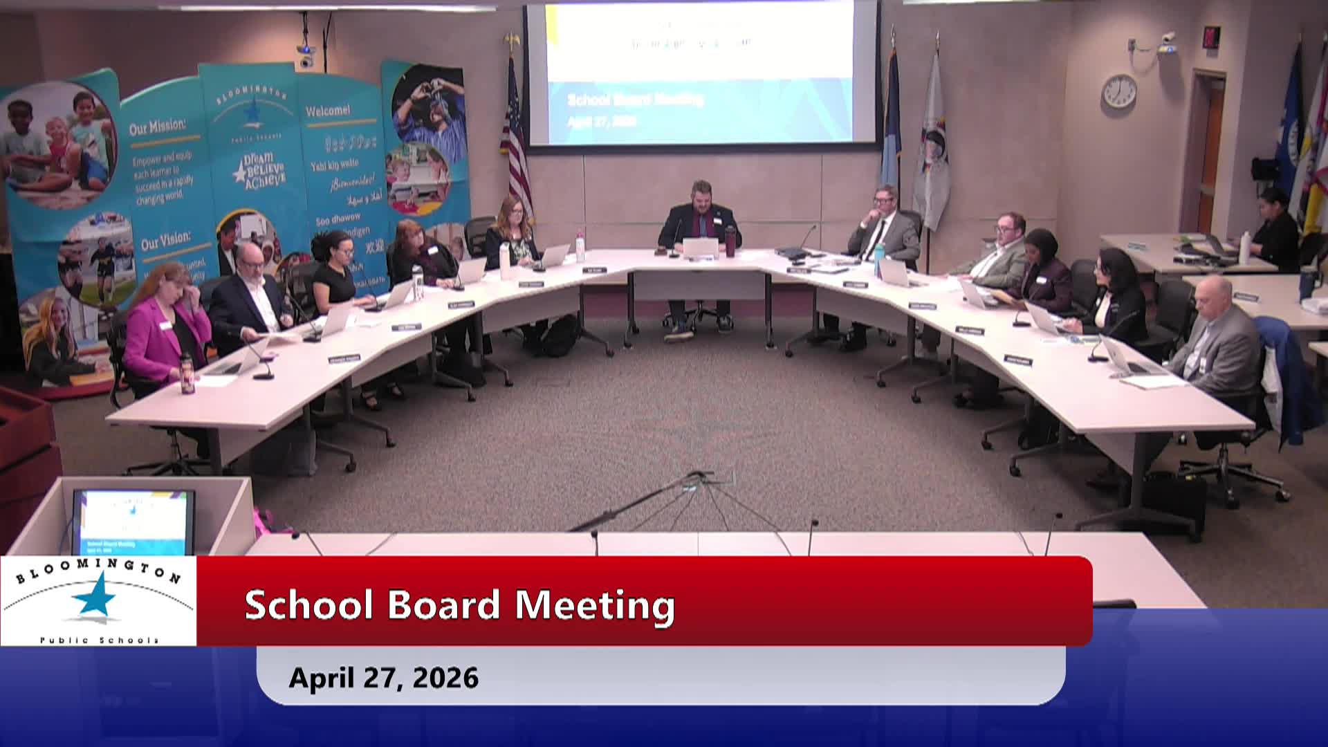 School Board Meeting: April 27